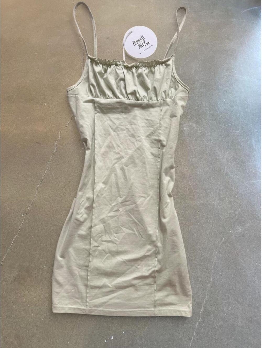 Princess Polly Sage Green Ruched Cami Midi Dress | Size 2 (XS)
